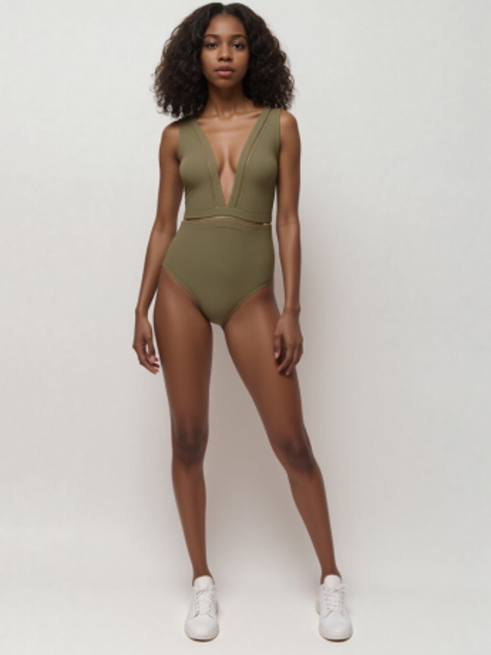 Starza Pointelle Deep V Swimsuit by Ted Baker